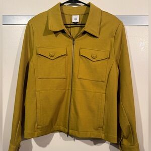 CAbi Yellow "Moss" Touring Moto Full-Zip Collared Jacket (#4117) | Women's XL